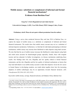 Mobile money: substitute or complement of informal and formal