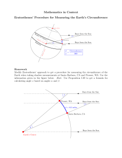 Mathematics in Context Eratosthenes` Procedure for Measuring the