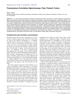 Fluorescence Correlation Spectroscopy: Past