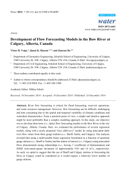 Development of flow forecasting models in the Bow River at Calgary