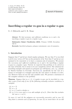 Inscribing a regular m-gon in a regular n-gon