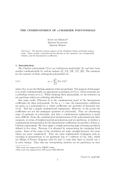 THE COMBINATORICS OF q-CHARLIER POLYNOMIALS Anne de