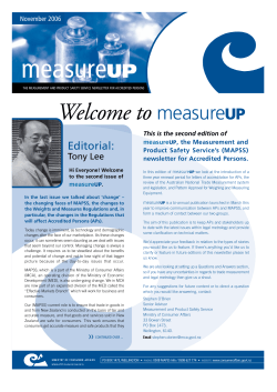 measureUP - November 2006 newsletter