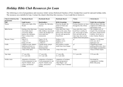 Holiday Bible Club Resources - Reformed Churches of New Zealand