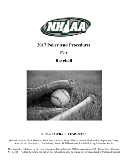 2017 Policy and Procedures For Baseball