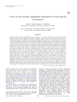 A test of the acoustic adaptation hypothesis in four