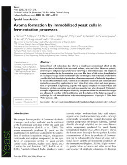 Aroma formation by immobilized yeast cells in fermentation processes