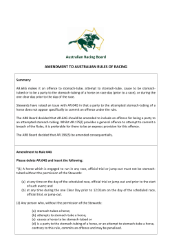 Amendment to Australian Rules of Racing