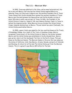 The US &ndash; Mexican War