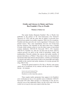 Orality and Literacy in Matter and Form: Ben Franklin`s Way to Wealth