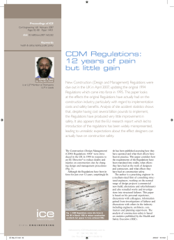 CDM Regulations: 12 years of pain but little gain