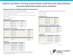 Mixing instructions for fortified breastmilk and infant