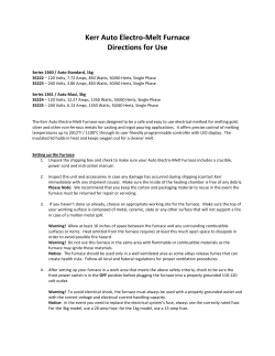 Kerr Auto Electro-Melt Furnace Directions for Use