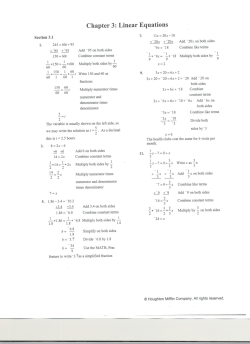 Chapter 3: Linear Equations