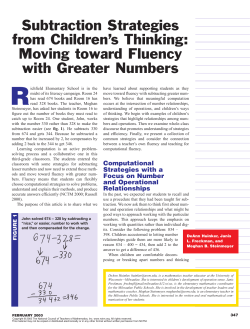 Subtraction Strategies from Children`s Thinking: Moving toward