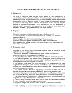 Excess Capacity Infrastructure Allocation Policy