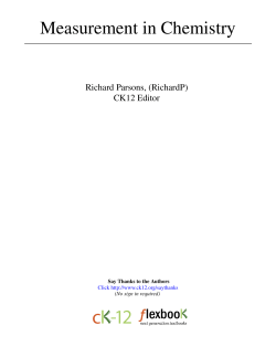 Measurement in Chemistry