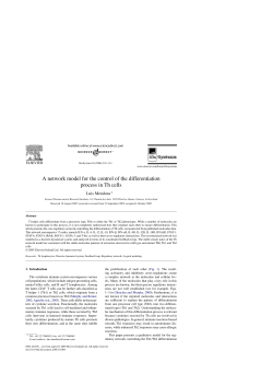 A network model for the control of the differentiation process in Th cells
