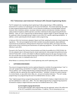 FCC Television and Internet Protocol (IP)