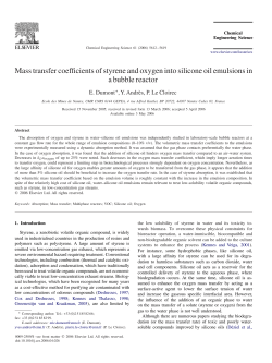 Mass transfer coefficients of styrene and oxygen into silicone oil