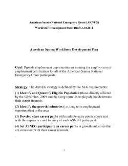 American Samoa National Emergency Grant