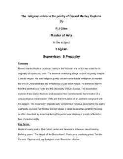 The religious crisis in the poetry of Gerard Manley Hopkins
