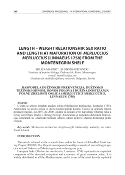 length &ndash; weight relationship, sex ratio and length at maturation of