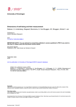 Dimensions of well-being and their measurement Nieboer, A