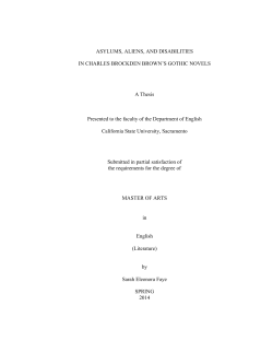 ASYLUMS, ALIENS, AND DISABILITIES IN CHARLES BROCKDEN