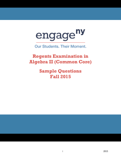 Sample Items Fall 2015