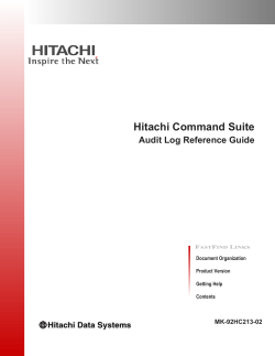 Hitachi Command Suite Audit Log Reference Guide