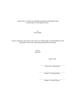 A PRACTICAL GUIDE TO CHEMICAL PROCESS OPTIMIZATION