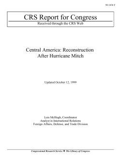 Central America: Reconstruction After Hurricane Mitch