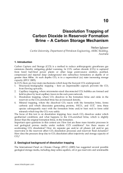 Dissolution Trapping of Carbon Dioxide in Reservoir