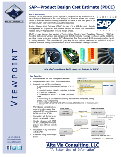 SAP Product Design Cost Estimate