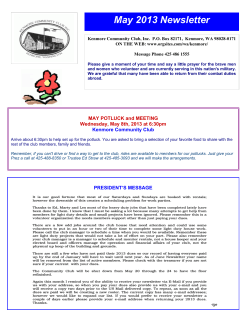 May 2013 Newsletter