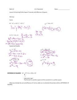 5-8 Factoring Perfect Square Trinomials and