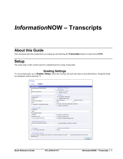 InformationNOW - Transcripts