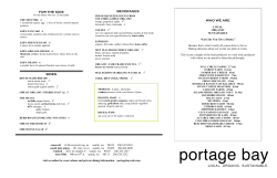 lunch menu - Portage Bay Cafe