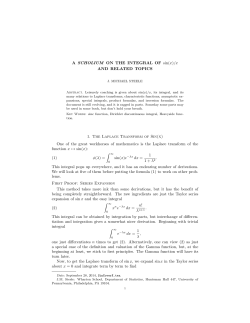 A SCHOLIUM ON THE INTEGRAL OF sin(x)/x AND RELATED
