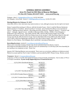 GENERAL SERVICE ASSEMBLY Area 55, Panel 66 NW Ohio