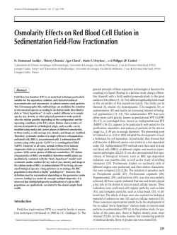 Osmolarity Effects on Red Blood Cell Elution in Sedimentation Field