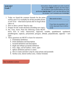 1. Today we found the common formula for the prism surface area