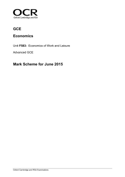 Unit F583 - Economics of work and leisure