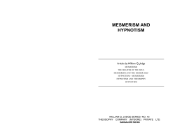 mesmerism and hypnotism - United Lodge of Theosophists