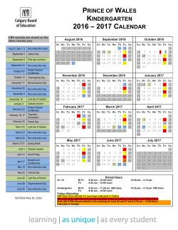 2016-2017-POW KG Calendar