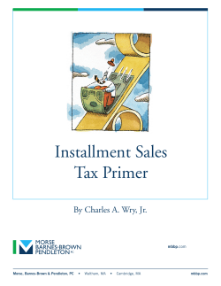Installment Sales Tax Primer - Morse Barnes