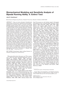 Biomechanical modeling and sensitivity analysis of bipedal