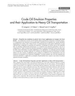 Crude Oil Emulsion Properties and their Application to Heavy Oil