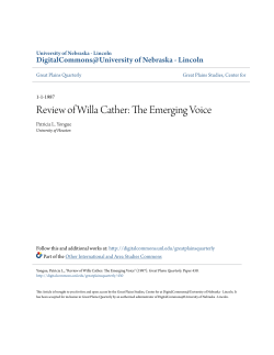 Review of Willa Cather: The Emerging Voice